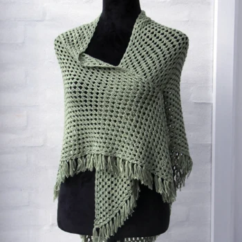 Go Handmade Granny Tencel Bamboo Sjal med Frynser